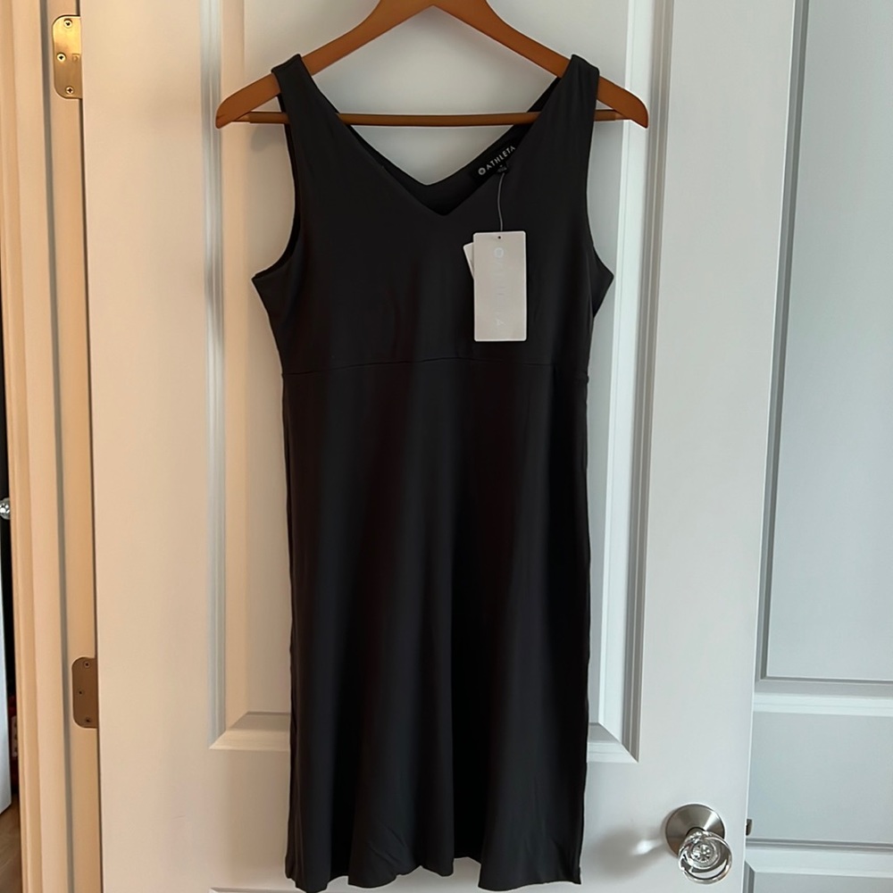 Athleta Santorini V Neck Solid Dress - Size small